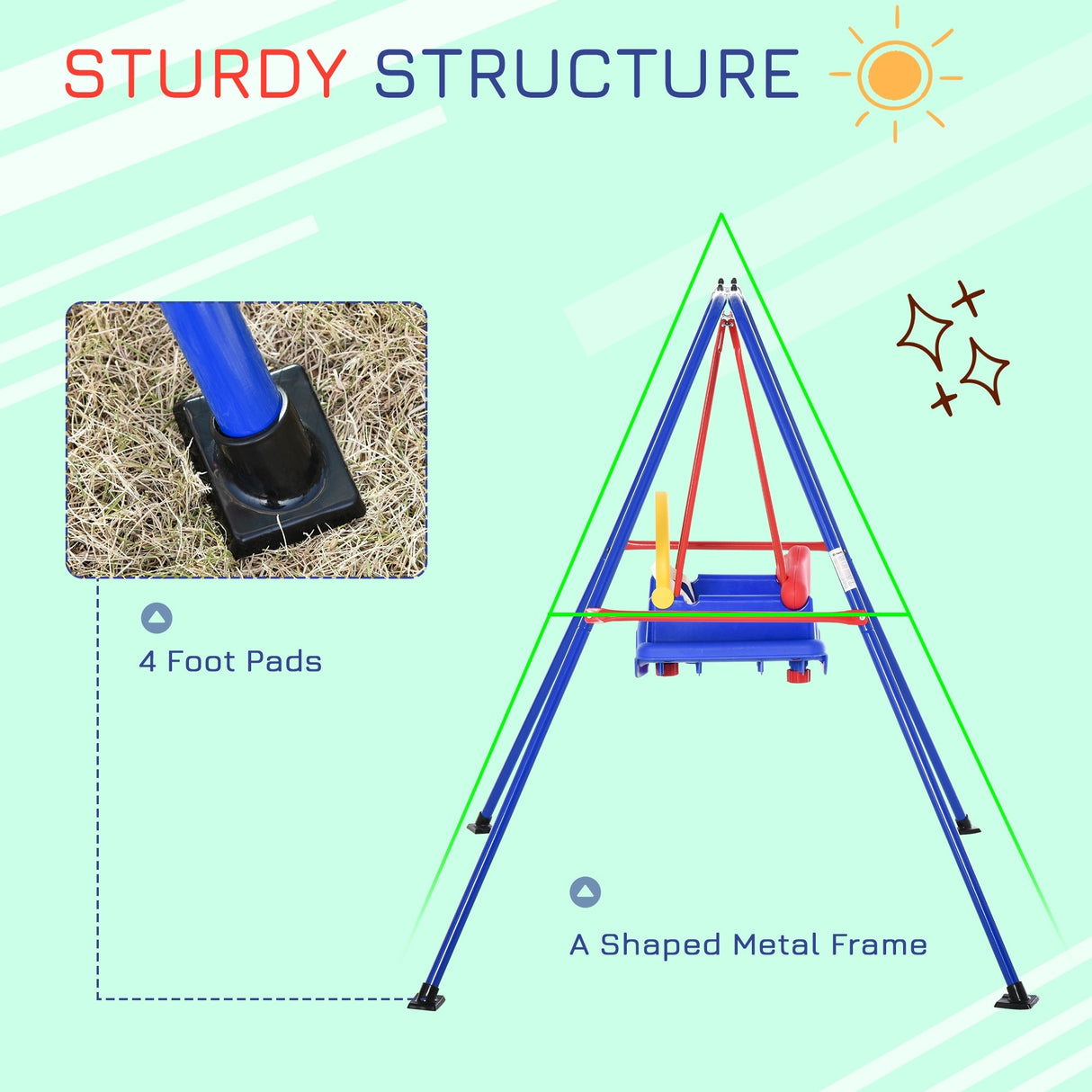 Outsunny Baby Swing Outdoor with Scratch and Wear Resistant Finish
