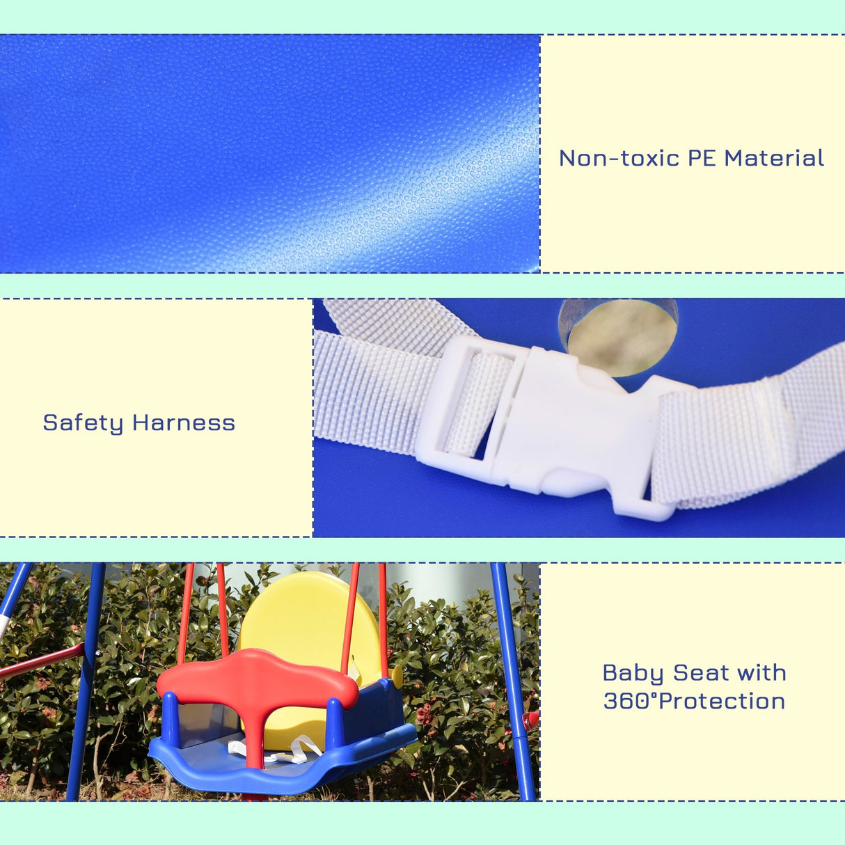 Outsunny Baby Swing Outdoor with Scratch and Wear Resistant Finish