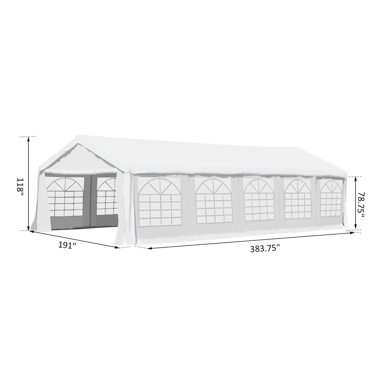 Outsunny 16' x 32' Heavy Duty Party Tent, Large Canopy Tent, Event Tent
