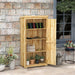 Outsunny Wooden Garden Shed, Outdoor Storage Cabinet with Waterproof Galvanized Metal Roof, Narrow Tool Shed