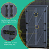 Outsunny Wooden Garden Shed, Outdoor Storage Cabinet with Waterproof Galvanized Metal Roof, Narrow Tool Shed