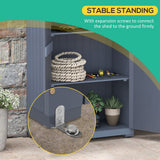 Outsunny Wooden Garden Shed, Outdoor Storage Cabinet with Waterproof Galvanized Metal Roof, Narrow Tool Shed