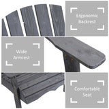 Outsunny Wooden Outdoor Double Adirondack Chairs with Center Table and Umbrella Hole, Perfect for Lounging and Relaxing