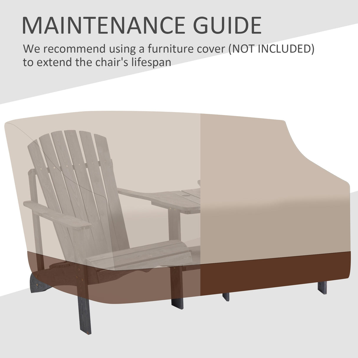 Outsunny Wooden Outdoor Double Adirondack Chairs with Center Table and Umbrella Hole, Perfect for Lounging and Relaxing