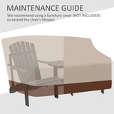 Outsunny Wooden Outdoor Double Adirondack Chairs with Center Table and Umbrella Hole, Perfect for Lounging and Relaxing