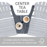 Outsunny Wooden Outdoor Double Adirondack Chairs with Center Table and Umbrella Hole, Perfect for Lounging and Relaxing