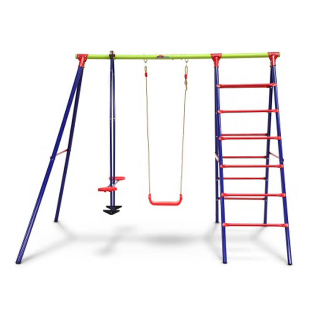 Outward Play Burke Steel A-Frame Swing Set with Glider and Ladder