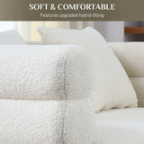 Ouyessir Teddy Fabric Modern Sectional Sofa Sets L-Shape/2/3/4 Seater Sofa Couch with Pillows