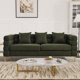 Ouyessir Teddy Fabric Modern Sectional Sofa Sets L-Shape/2/3/4 Seater Sofa Couch with Pillows