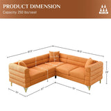 Ouyessir Teddy Fabric Modern Sectional Sofa Sets L-Shape/2/3/4 Seater Sofa Couch with Pillows