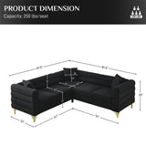 Ouyessir Teddy Fabric Modern Sectional Sofa Sets L-Shape/2/3/4 Seater Sofa Couch with Pillows