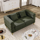 Ouyessir Teddy Fabric Modern Sectional Sofa Sets L-Shape/2/3/4 Seater Sofa Couch with Pillows