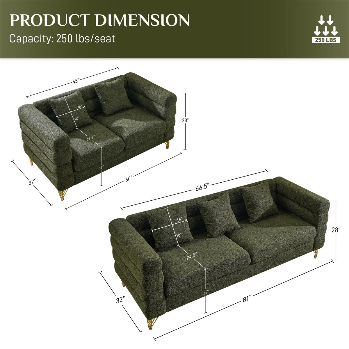 Ouyessir Teddy Fabric Modern Sectional Sofa Sets L-Shape/2/3/4 Seater Sofa Couch with Pillows