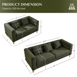 Ouyessir Teddy Fabric Modern Sectional Sofa Sets L-Shape/2/3/4 Seater Sofa Couch with Pillows