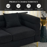 Ouyessir Teddy Fabric Modern Sectional Sofa Sets L-Shape/2/3/4 Seater Sofa Couch with Pillows