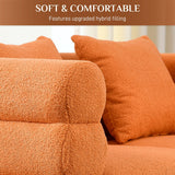 Ouyessir Teddy Fabric Modern Sectional Sofa Sets L-Shape/2/3/4 Seater Sofa Couch with Pillows