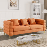 Ouyessir Teddy Fabric Modern Sectional Sofa Sets L-Shape/2/3/4 Seater Sofa Couch with Pillows