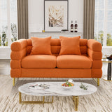 Ouyessir Teddy Fabric Modern Sectional Sofa Sets L-Shape/2/3/4 Seater Sofa Couch with Pillows