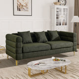 Ouyessir Teddy Fabric Modern Sectional Sofa Sets L-Shape/2/3/4 Seater Sofa Couch with Pillows