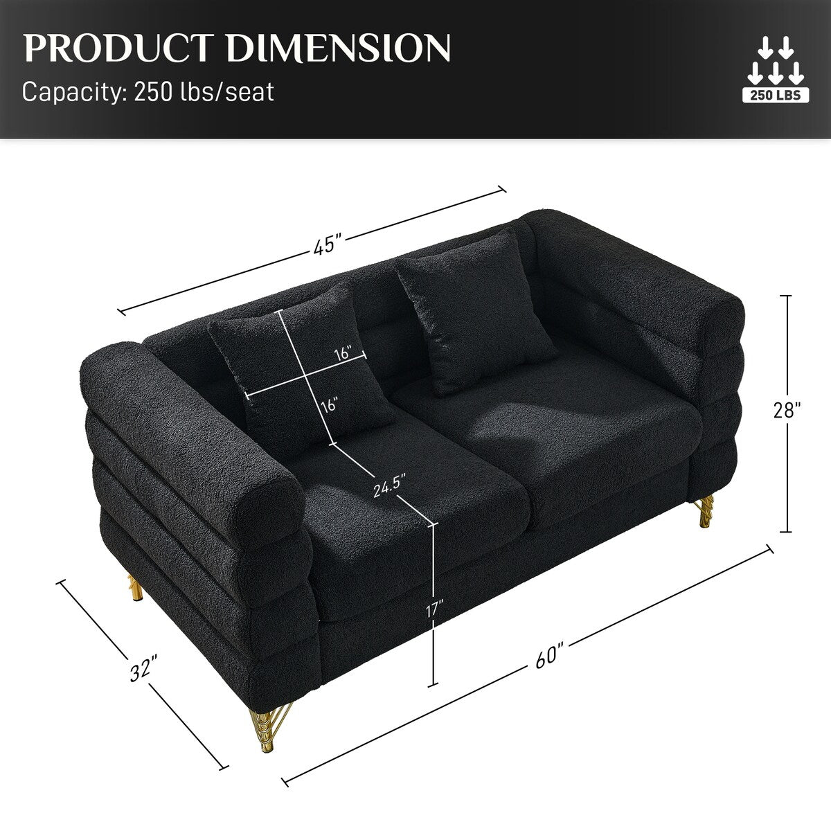 Ouyessir Teddy Fabric Modern Sectional Sofa Sets L-Shape/2/3/4 Seater Sofa Couch with Pillows