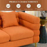 Ouyessir Teddy Fabric Modern Sectional Sofa Sets L-Shape/2/3/4 Seater Sofa Couch with Pillows