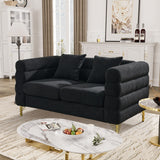 Ouyessir Teddy Fabric Modern Sectional Sofa Sets L-Shape/2/3/4 Seater Sofa Couch with Pillows