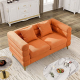 Ouyessir Teddy Fabric Modern Sectional Sofa Sets L-Shape/2/3/4 Seater Sofa Couch with Pillows