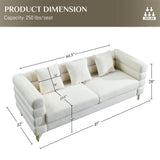 Ouyessir Teddy Fabric Modern Sectional Sofa Sets L-Shape/2/3/4 Seater Sofa Couch with Pillows