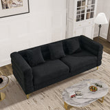Ouyessir Teddy Fabric Modern Sectional Sofa Sets L-Shape/2/3/4 Seater Sofa Couch with Pillows