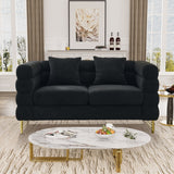 Ouyessir Teddy Fabric Modern Sectional Sofa Sets L-Shape/2/3/4 Seater Sofa Couch with Pillows