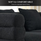 Ouyessir Teddy Fabric Modern Sectional Sofa Sets L-Shape/2/3/4 Seater Sofa Couch with Pillows