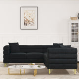 Ouyessir Teddy Fabric Modern Sectional Sofa Sets L-Shape/2/3/4 Seater Sofa Couch with Pillows