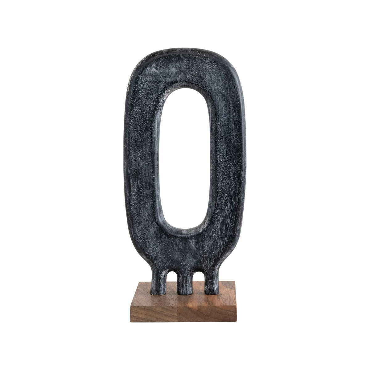Oval Mango Wood Objet D'art on Base