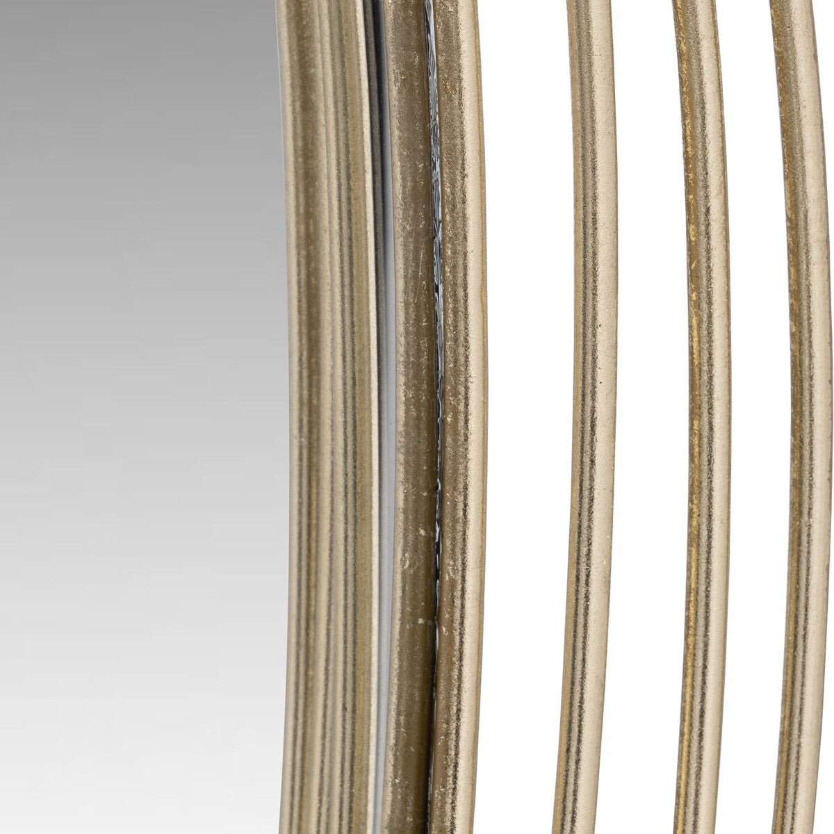 Oval Mirror 26" x 39" Gold Iron Decorative Mirror Contemporary Wall Accent for Bathroom, Bedroom, Entry Way, Office
