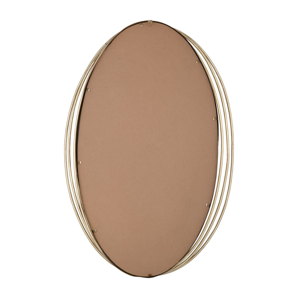 Oval Mirror 26" x 39" Gold Iron Decorative Mirror Contemporary Wall Accent for Bathroom, Bedroom, Entry Way, Office