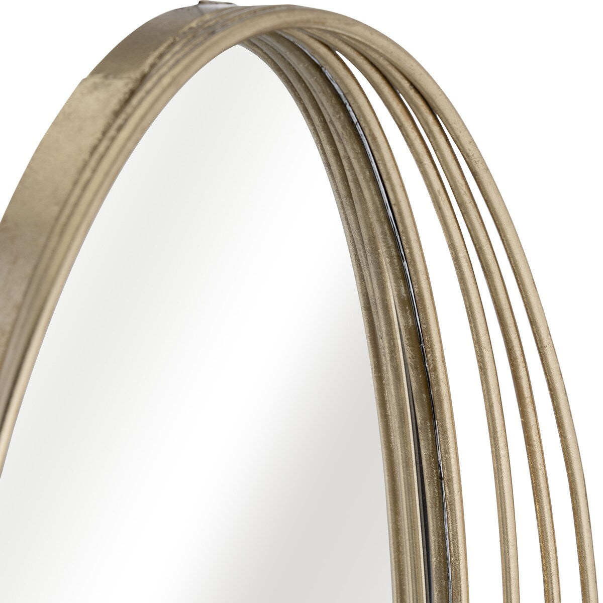Oval Mirror 26" x 39" Gold Iron Decorative Mirror Contemporary Wall Accent for Bathroom, Bedroom, Entry Way, Office
