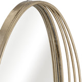 Oval Mirror 26" x 39" Gold Iron Decorative Mirror Contemporary Wall Accent for Bathroom, Bedroom, Entry Way, Office