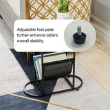 Oval Small Space Nightstand/End Table/Side Tables with Magazines Organizer Storage Space (Set of 2)