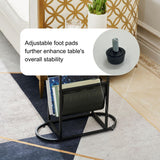 Oval Small Space Nightstand/End Table/Side Tables with Magazines Organizer Storage Space (Set of 2)