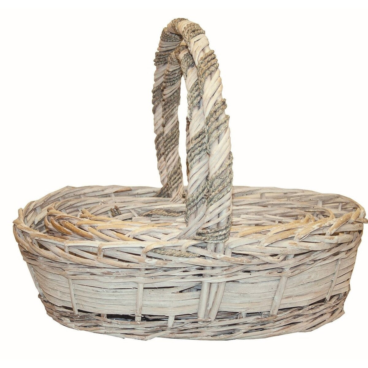 Oval White Washed Baskets (Set Of 3)