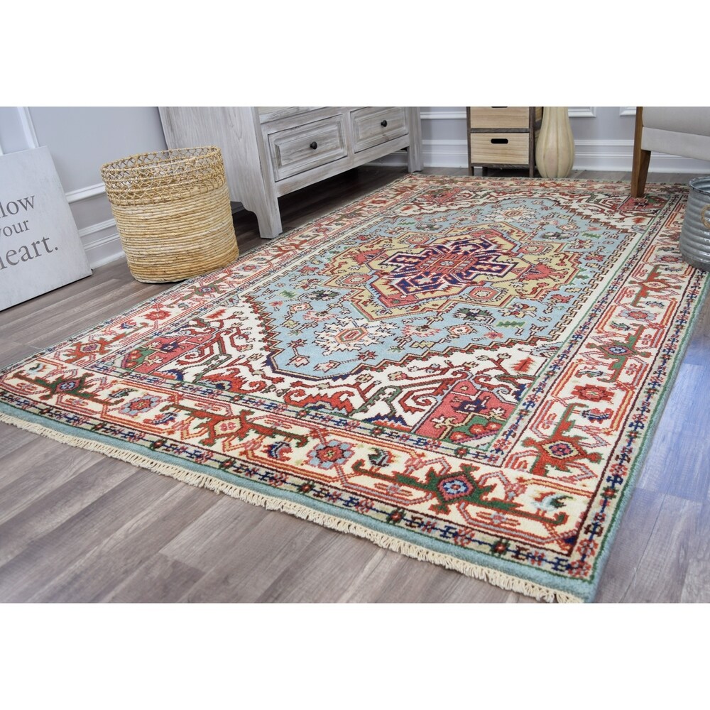 Ovalle Ciro Sky Blue Transitional Area Rug - 4' x 6'