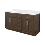 Ove Decors Bailey 60 in. Double Sink Bathroom Vanity in Almond Latte