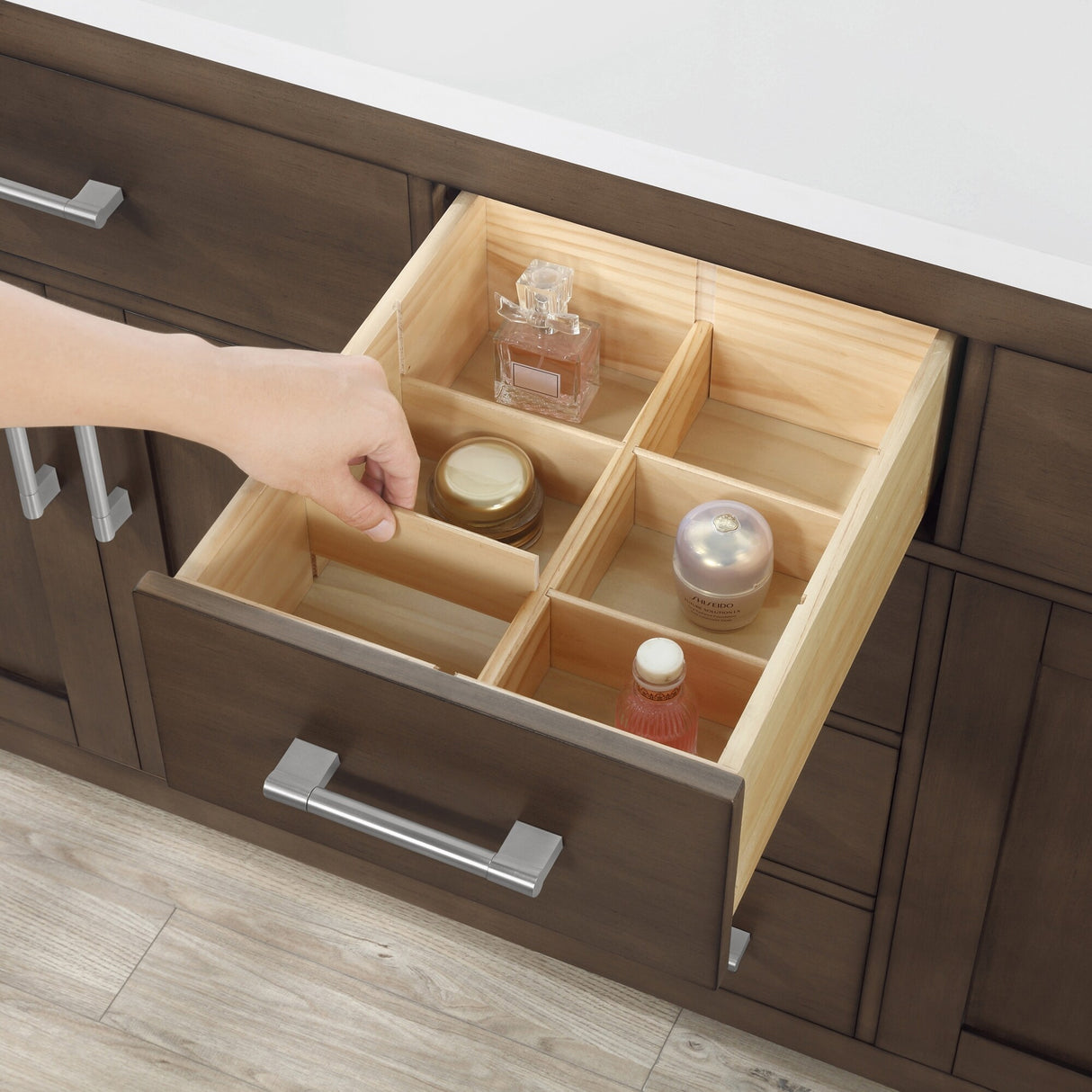 Ove Decors Bailey 60 in. Double Sink Bathroom Vanity in Almond Latte