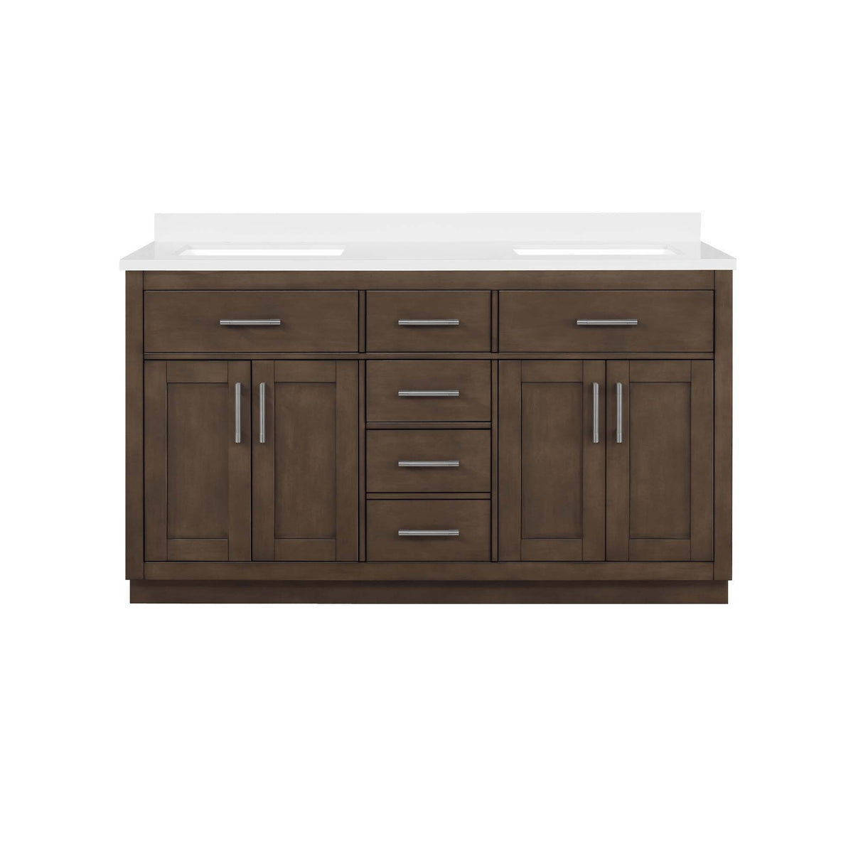 Ove Decors Bailey 60 in. Double Sink Bathroom Vanity in Almond Latte