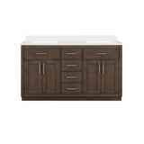 Ove Decors Bailey 60 in. Double Sink Bathroom Vanity in Almond Latte