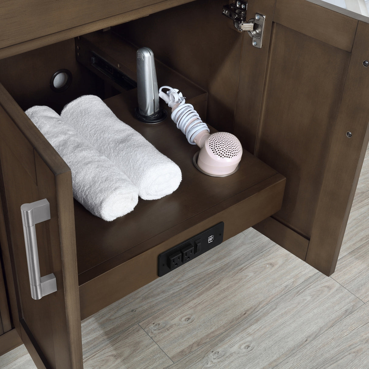 Ove Decors Bailey 60 in. Double Sink Bathroom Vanity in Almond Latte