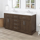 Ove Decors Bailey 60 in. Double Sink Bathroom Vanity in Almond Latte