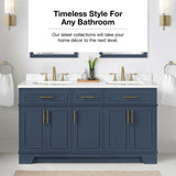 Ove Decors Emery 60 in. Double Sink Bathroom Vanity in Midnight Blue