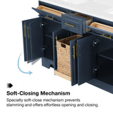 Ove Decors Emery 60 in. Double Sink Bathroom Vanity in Midnight Blue