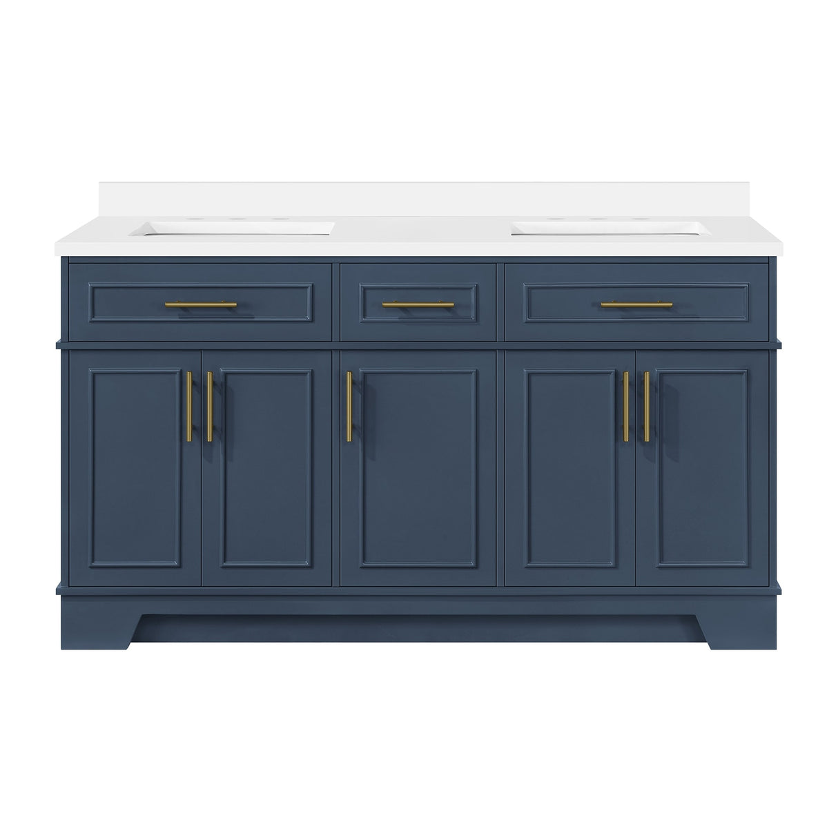 Ove Decors Emery 60 in. Double Sink Bathroom Vanity in Midnight Blue